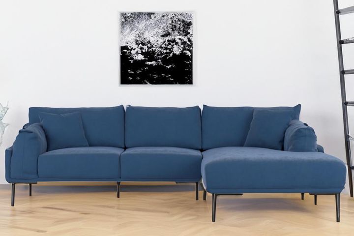 Leo Corner Sofa Right Chaise, Navy Blue