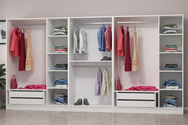 Medway Kledingkast met 8 Deuren en 4 Lades, Wit