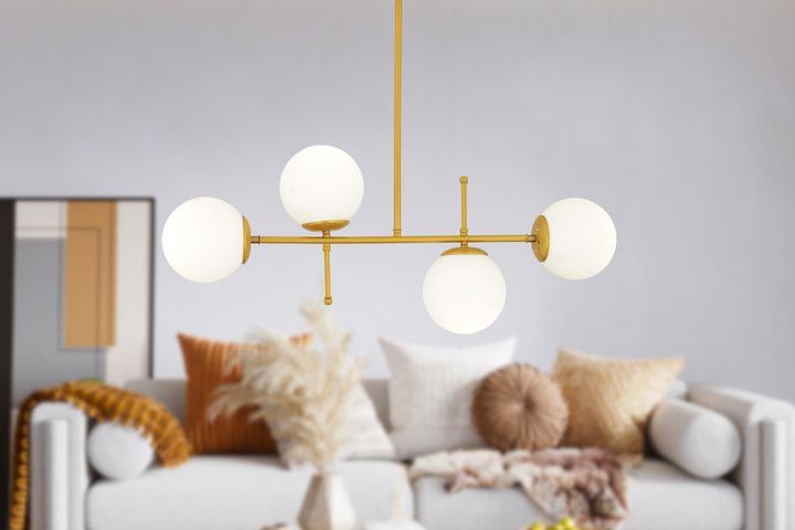 Apliqa Gael Hanglamp met 4 Lampjes, Goud