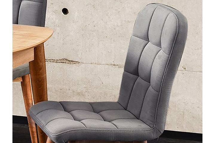 Etro Stoel, Grijs & Walnoot
