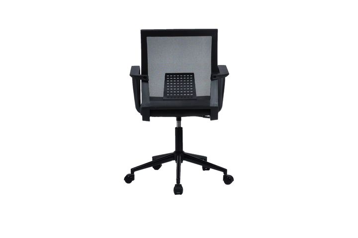 Sancak Office Mesh Lederen Bekleding Bureaustoel Met Metalen Poten, Zwart