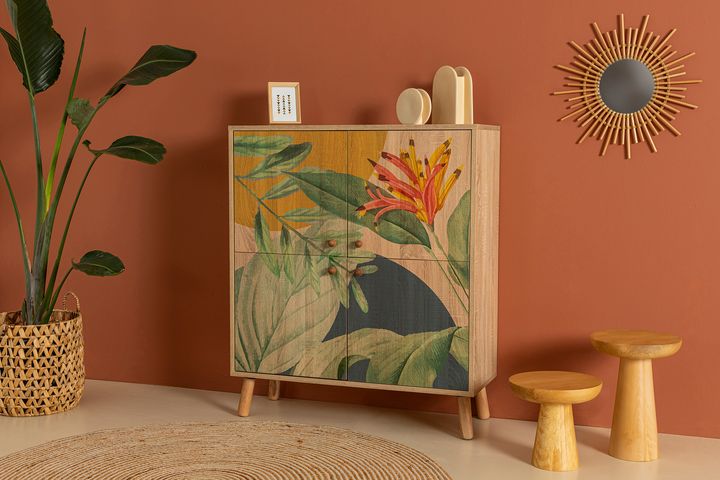 Saka Multifunctionele Kast met Houten Poten