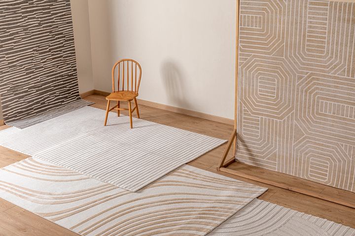 Natsu Machinetapijt, 80x150 cm, Beige