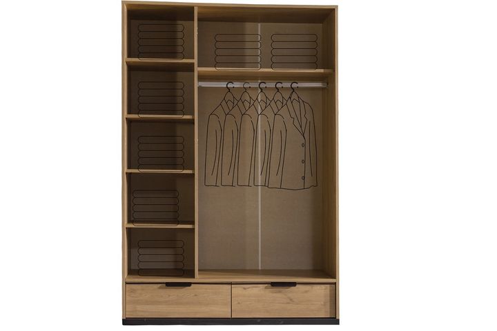 Colosseum Kledingkast met 3 Deuren, Walnoot