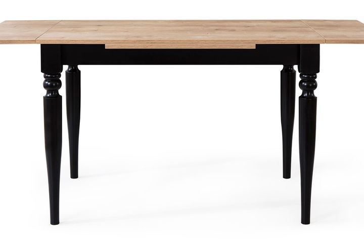 Coleman 4 - 8 Seat Extendable Dining Table, Oak & Black