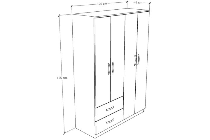 Metalia Noway Kledingkast met 4 Deuren & 2 Lades