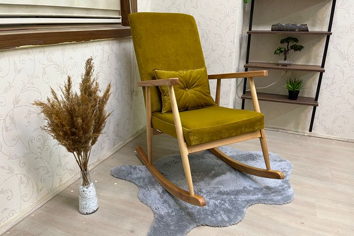 Asedia Trend Schommelstoel, Mosterd & Natuurlijke Kleur