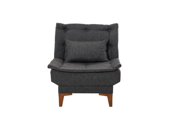 Kelly Fauteuil In Linnen Stof, Antracietgrijs
