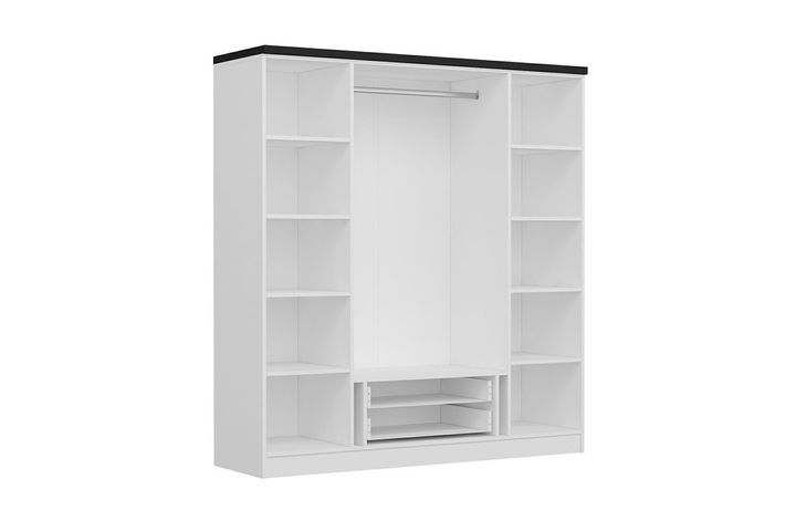 Medway Plus Kledingkast met 4 Deuren en 2 Lades, 190 cm, Wit