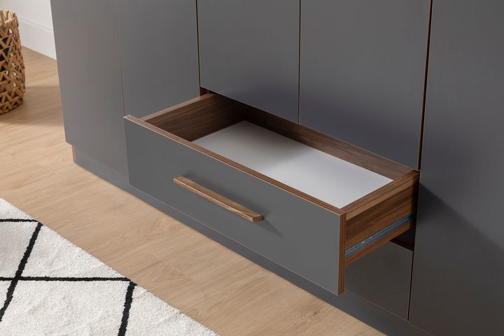 Washiba 6 Door Wardrobe, Grey