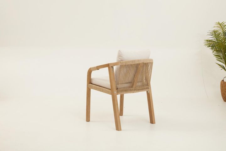 Monte Carlo Houten Tuinset, 6 Zits, Creme
