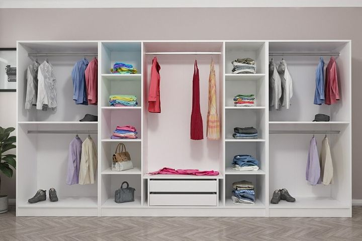 Medway Kledingkast met 8 Deuren en 2 Lades, Wit