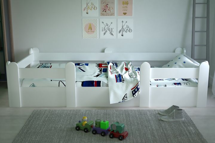 Barmpton Montessori Children's Bed, 90 x 190 cm, White