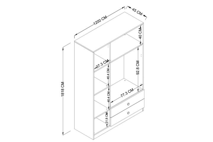Amica Kledingkast met 3 Deuren & 2 Lades, Walnoot