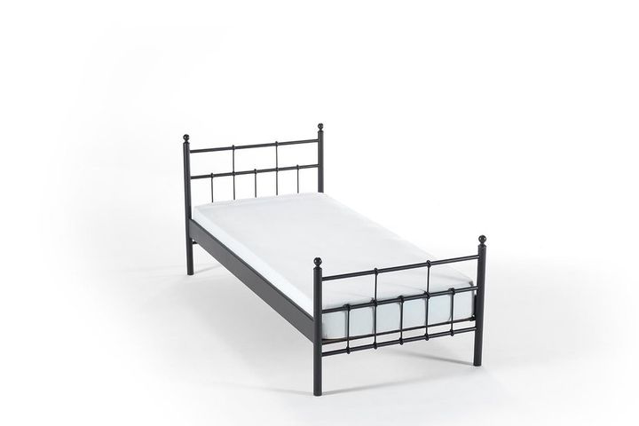 Lalas Metalen Bedframe, 90x200 cm, Zwart