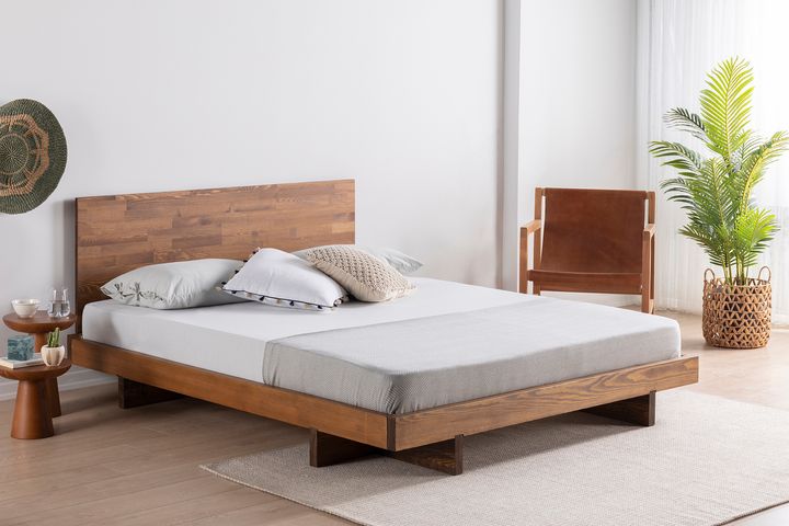 Luna Patna Houten Bedframe, 120x200 cm, Walnoot