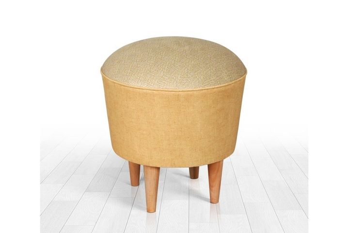 Sandy Poef met Houten Poten, Mosterdgeel