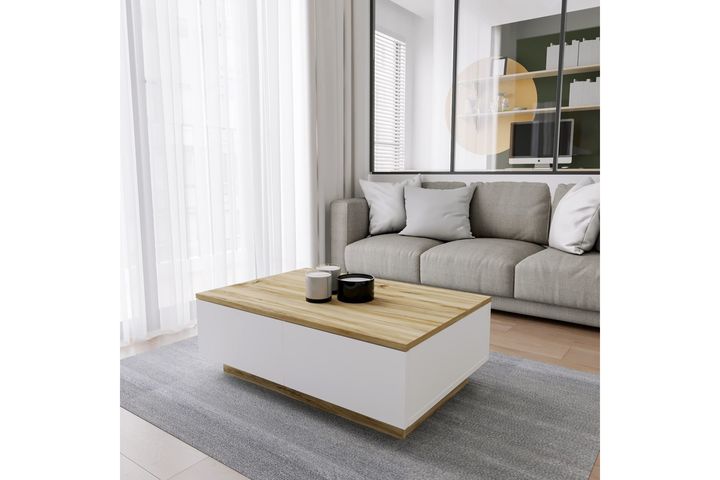 Robin Coffee Table, Oak & White