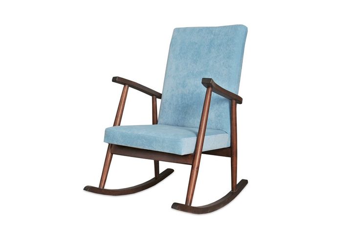 Asedia Trend Schommelstoel, Blauw & Walnoot