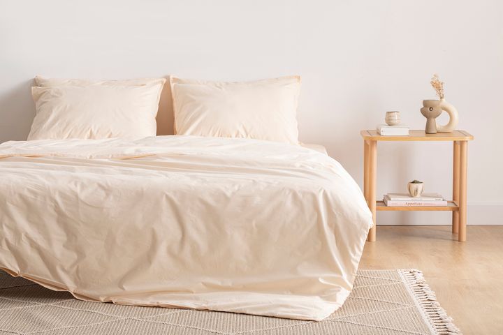 Luna Simply Colors Dekbedovertrekset van Gewassen Katoen, Poeder, Tweepersoons