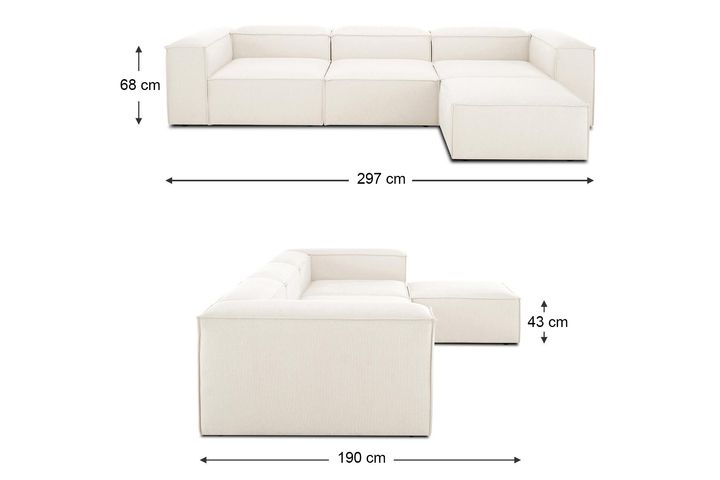 Frid Modulaire Hoekbank, Wit