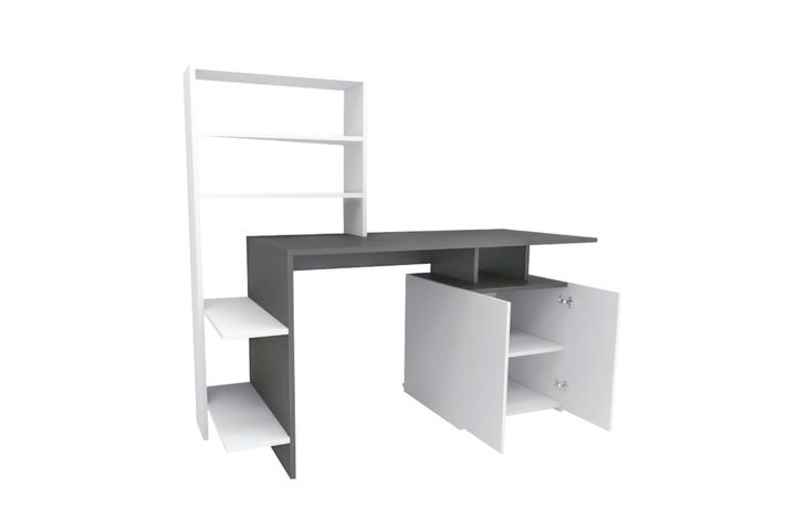 Costa Brava Study Desk, Grey & White