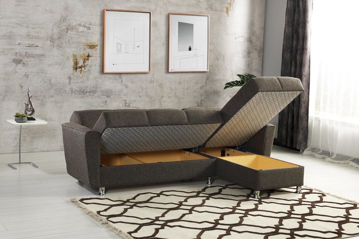 Daffodil Hoekbank met Slaapfunctie, Bruin