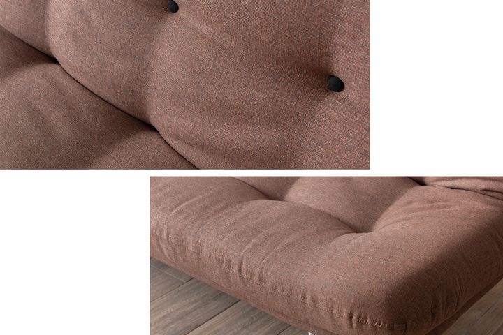 Pafu Hippo Linnen 3-Zitsbank Met Bed Functie, Lichtbruin