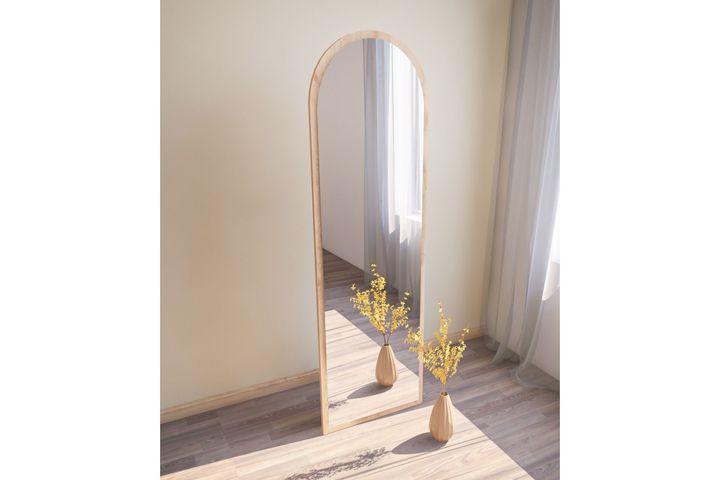 Mone Ovaler Standspiegel, 160x50 cm, Naturfarbe