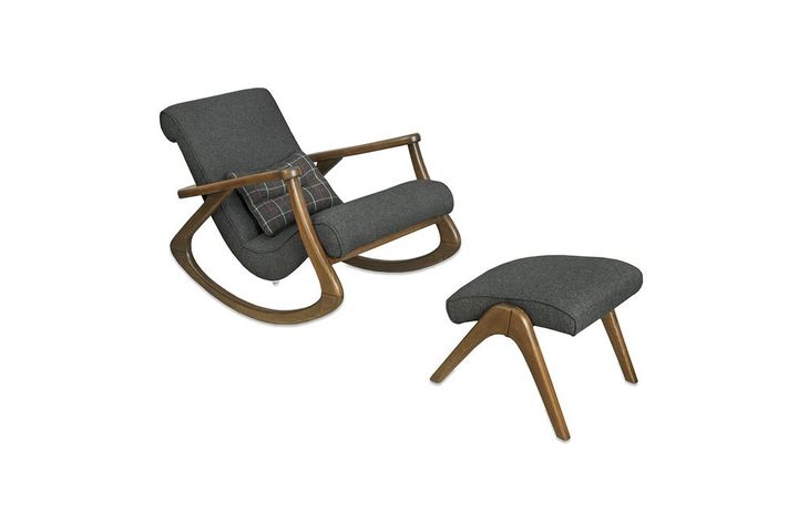 Asedia Schommelstoel, Asgrauw, Antraciet en Walnoot