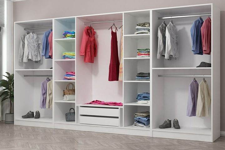 Medway Kledingkast met 8 Deuren en 2 Lades, Wit