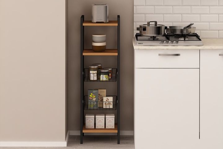 Polina Multifunctionele Keukenkast met Mand