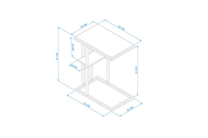 Arpelia C Salontafel Met Plank 52X32X67 Cm
