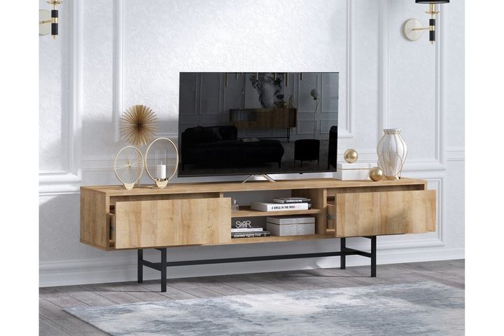 Freya Wide TV Unit, Light Wood | Vivense London