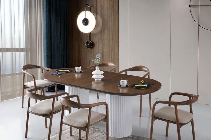 Palmira Houten Stoel, Beige & Walnoot