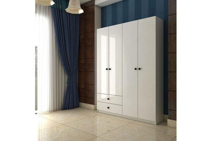 Nova Kledingkast met 4 Deuren, Wit