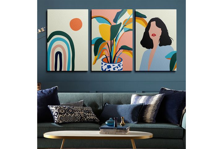 Cool Vrouw Afbeeldingset Op Canvas, 3-delig, 30x40 cm