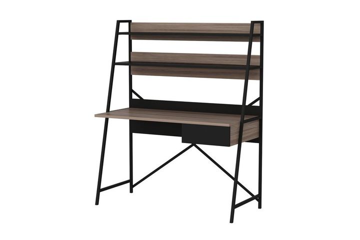 Arte Bureau met Metalen Poten, Walnoot en Zwart