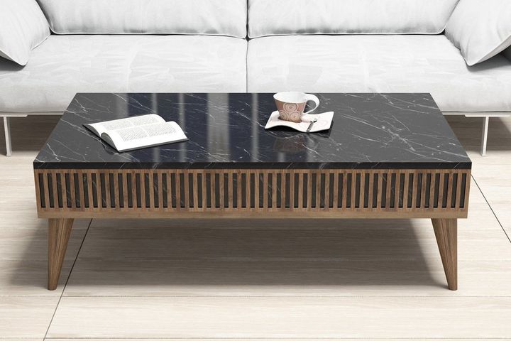 Milan Marble Design Coffee Table, White