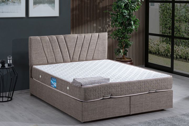 Francisco Boxspringbedset, 160x200 cm, Lichtbruin