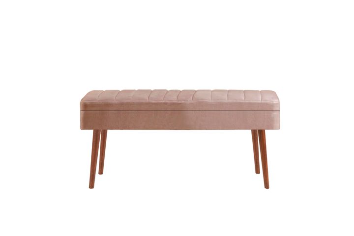 Vina Stoffen Bank Met Opbergruimte, Walnoot Steenkleur