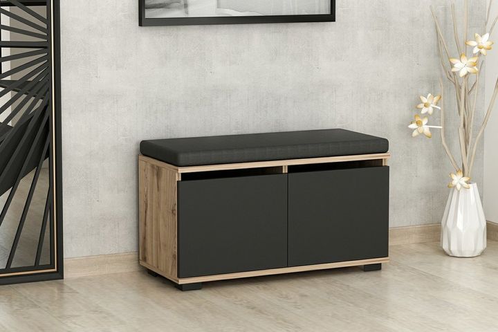 Medway Drago Schoenenkast & Kruk, Zwart