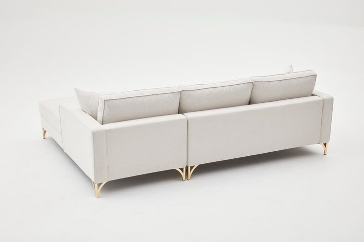 Berlin Hoekbank Rechts, Creme&Gold