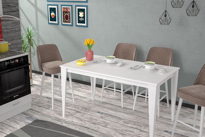 Mallorca Tisch, 130x70 cm, Weiß