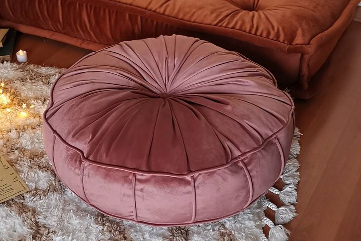 Junia Vintage Vloerkussen, Roze