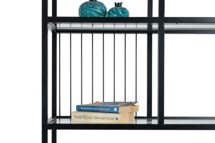 Lola Metalen Boekenkast, Zwart, 120 Cm