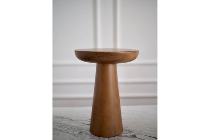 Mushroom Side Table, 50 cm, Walnut