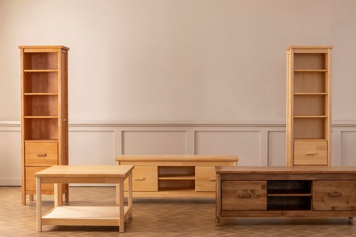 Ranch Boekenrek met Lades, 4 Rekken, Walnoot