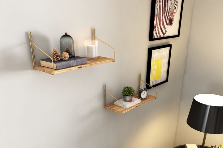 Bino Wall Shelf, Gold