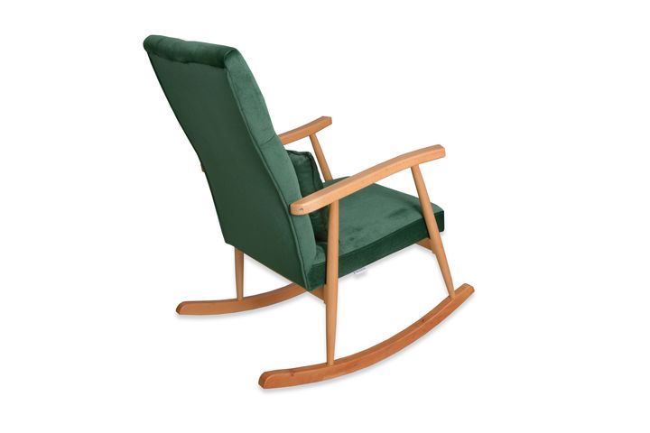 Asedia Trend Schommelstoel Gestoffeerd, Groene & Natuurlijke Kleur